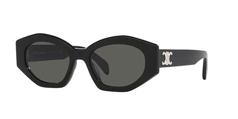 Celine CL40238U 55 Blue & Black Shiny Sunglasses .